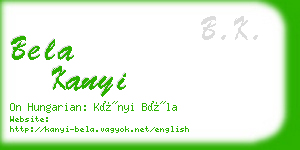 bela kanyi business card